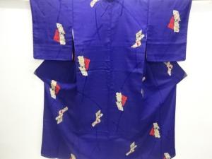 大正ロマン　抽象模様織出しお召着物